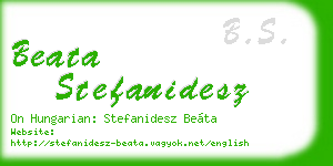 beata stefanidesz business card