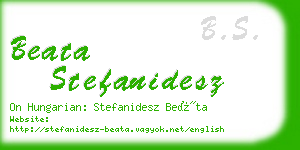 beata stefanidesz business card